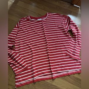 J Jill women’s red striped shirt quarter sleeve